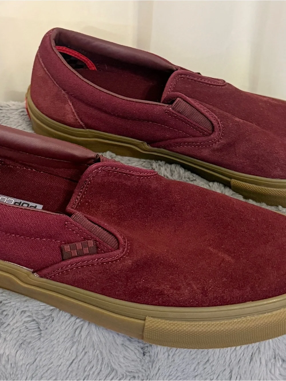 Vans Skate Slip On Port Gum Suede Maroon PopCush Men's Size 11 VN0A5FCAK10